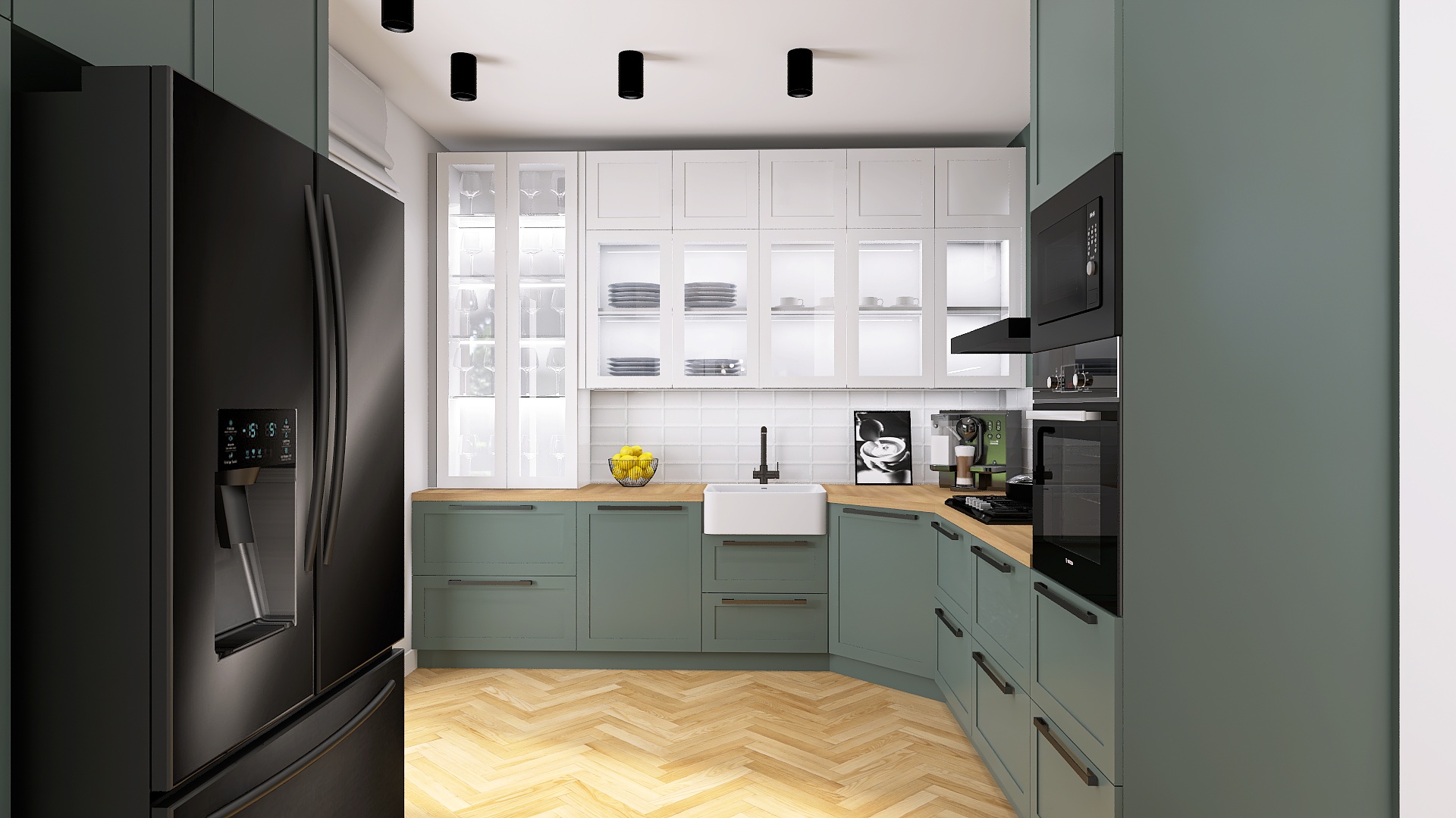 Nowoczesna kuchnia z akcentami natury